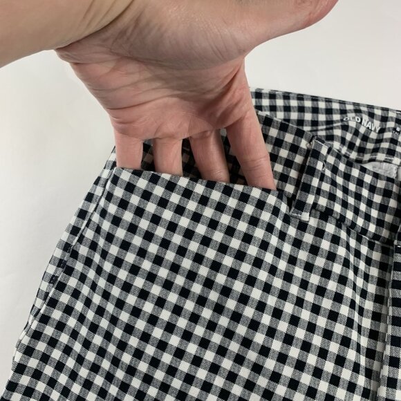 TALL Old Navy Black Gingham Checkered High Rise Pixie Pant 8T - Picture 3 of 7
